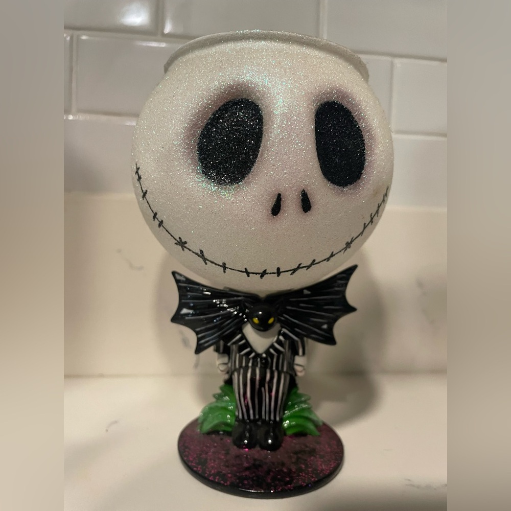 Disney Black and White Jack Skellington Figurine/ candel holder
